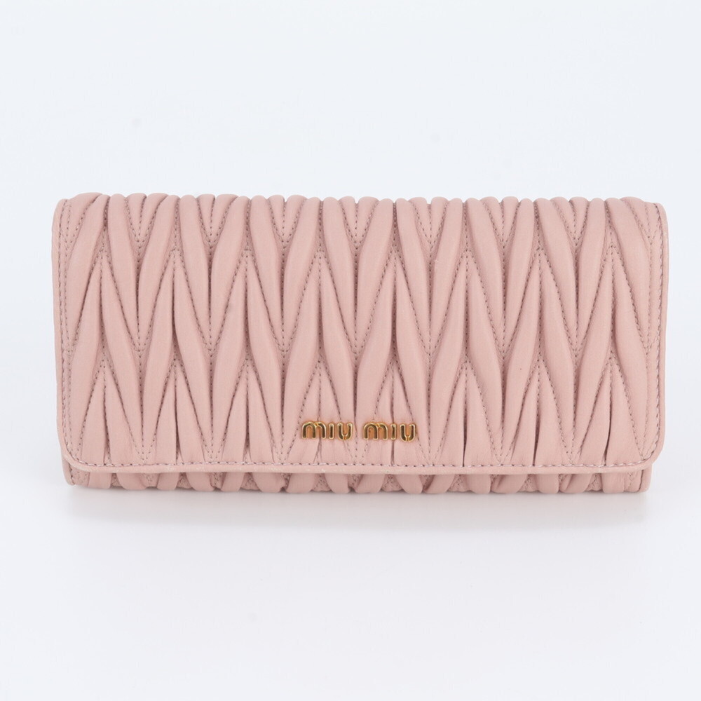 Miu Miu Miu Matelassé Leather Long Wallet for Women